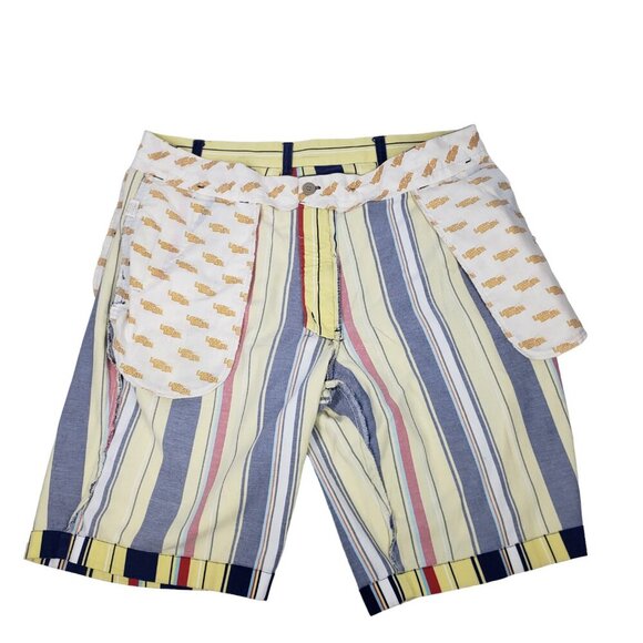 Loudmouth Golf Shorts Men’s Size US 38 Striped Bermuda Golf Blue Yellow … - Picture 3 of 15